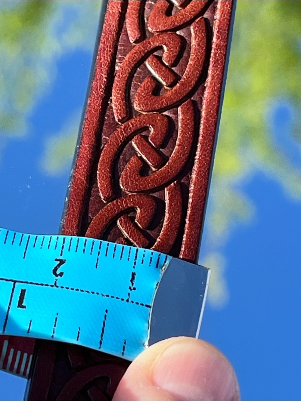 Vintage Lee River, Made in Ireland, Celtic, Brown Leather Belt, Silver Hardware - Picture 10 of 10